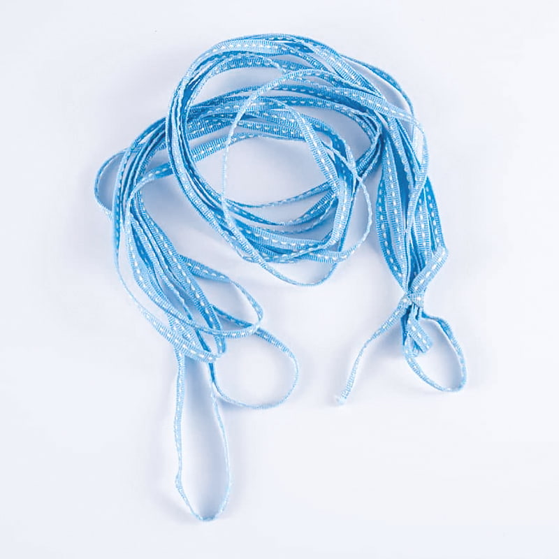 Лента для упаковки цветов из полиэстера толщиной 0,5 см в горошек